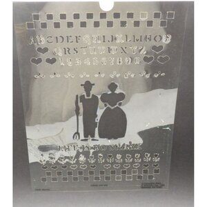 HomeSpun Stencils 8.5"x11" Pre-Cut Reusable Alphabet & Numbers "Life Is To Share